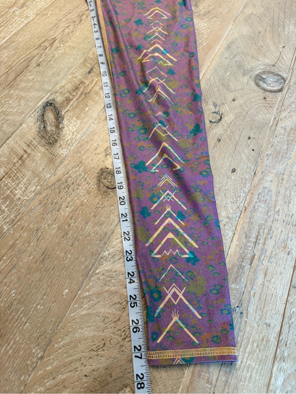 Teeki Leggings Purple Yoga Pilates Meadow Dream Style Small Floral Festival M - Picture 6 of 6